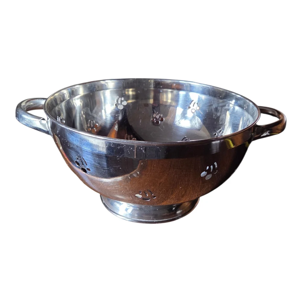 Stainless Steel Two-Handle Colander – Silver